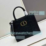 Replica CD Di0r Book Tote Shopping Bag Small Size Black Color